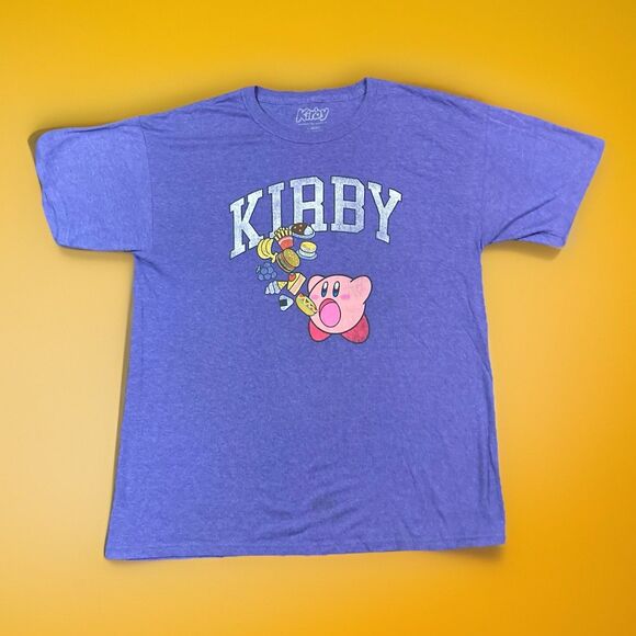 Kirby Men's Purple Nintendo Video Game Graphic Anime SS T Shirt Size L - Picture 1 of 7